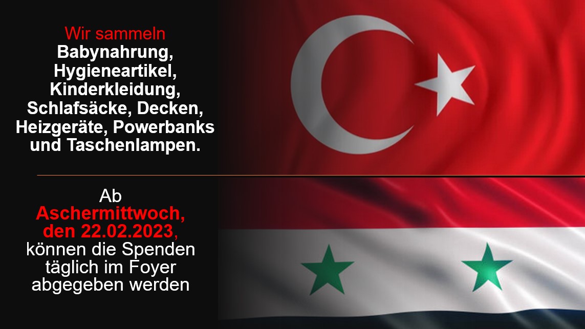 Erdbebenhilfe für die Türkei und Syrien