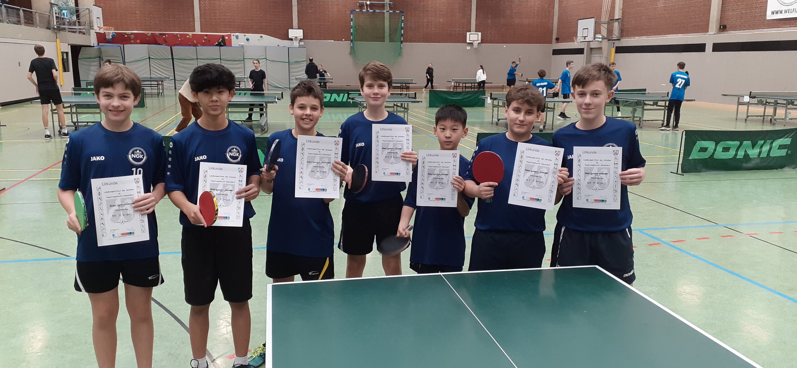 Tischtennis-Team des NGK gewinnt auch Bezirksdoppelrunde